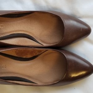 Womens Brown Leather Pumps - Size 7